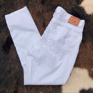 True Religion White Brianna Tapered Straight 29